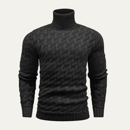 Men's Turtleneck Sweater Warm Knit Winter Beige - Vonnera