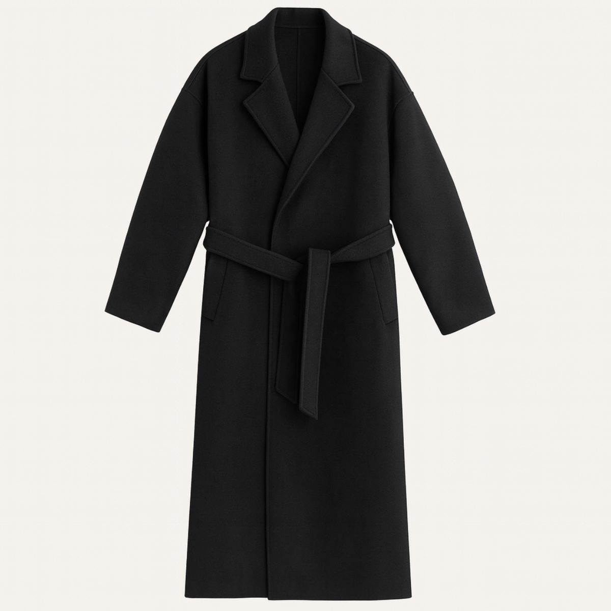 Men's Wool Coat Camel Wrap Style with Belt - Vonnera