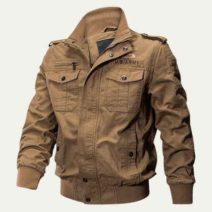 Men's Windproof Bomber Jacket Multi-Pocket Military Style