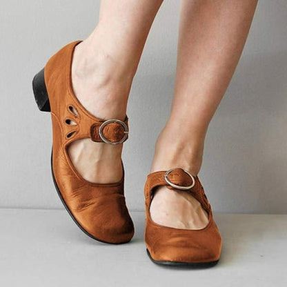 Women's Leather Low Heel Shoes Timeless Elegance