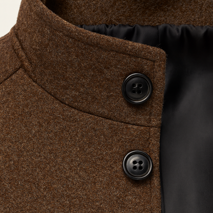 Men's Wool Blend Coat Warm Lining Button Up