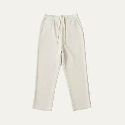 Men's Slim Fit Casual Pants Lightweight Ribbed Beige
