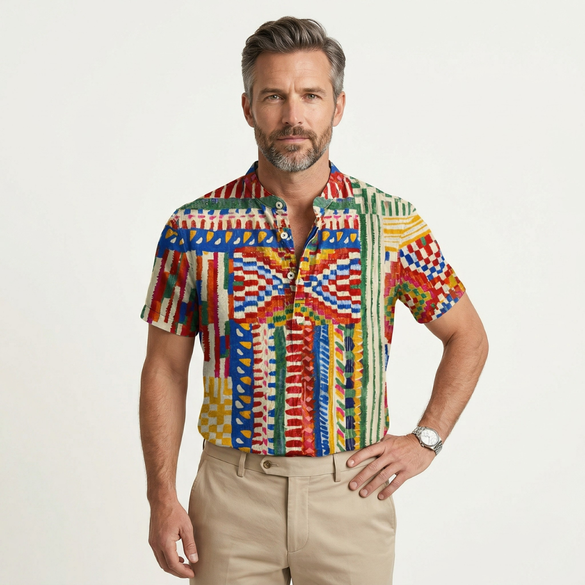 Men's Hawaiian Shirt Tropical Button Up Soft Cotton