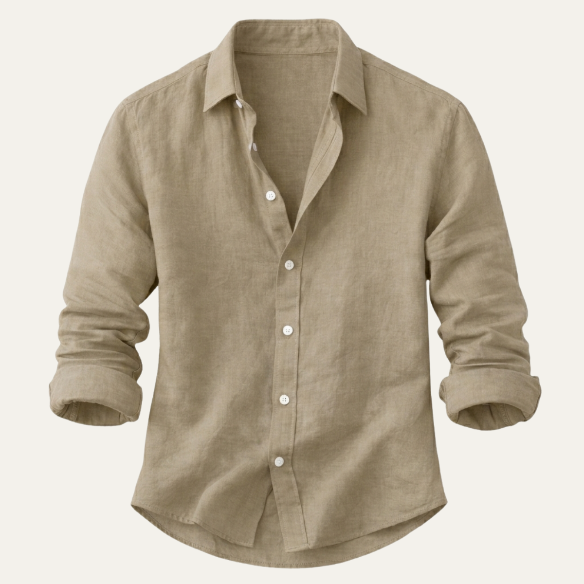 Men's Linen Button Up Shirt Casual Light Blue