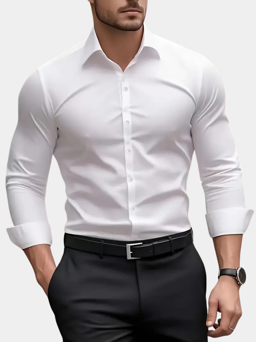 Men's Long Sleeve Button Down Dress Shirt - Vonnera