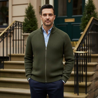 Men's Merino Wool Zip Cardigan