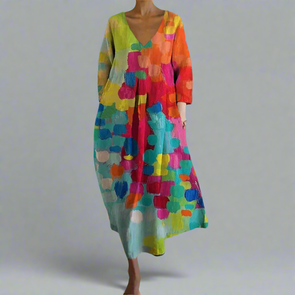 Women's Maxi Dress Multicolor Printed - Vonnera