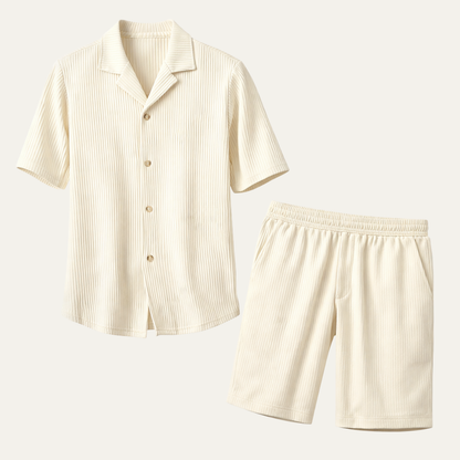 Men's Corduroy Shirt And Shorts Set - Vonnera