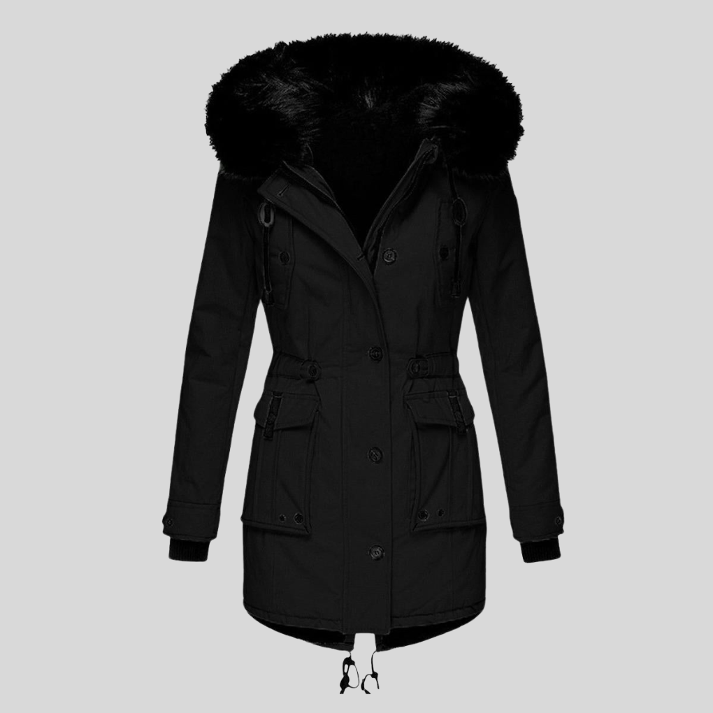 Women's Winter Hooded Parka Coat With Pockets