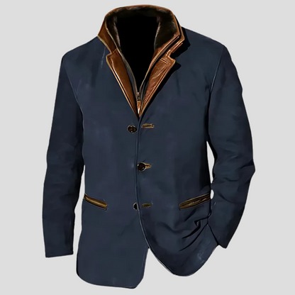 Men's Contrast Collar Retro Jacket - Vonnera