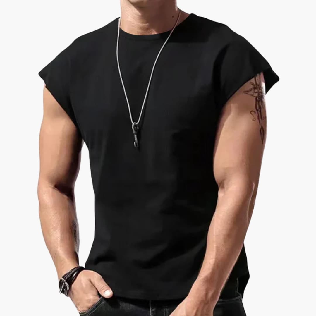 Men's Sleeveless Round Neck T-Shirt Plain - Vonnera