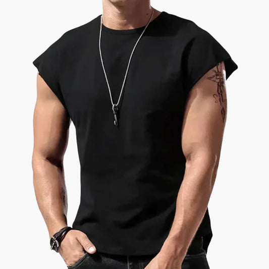 Men's Sleeveless Round Neck T-Shirt Plain - Vonnera