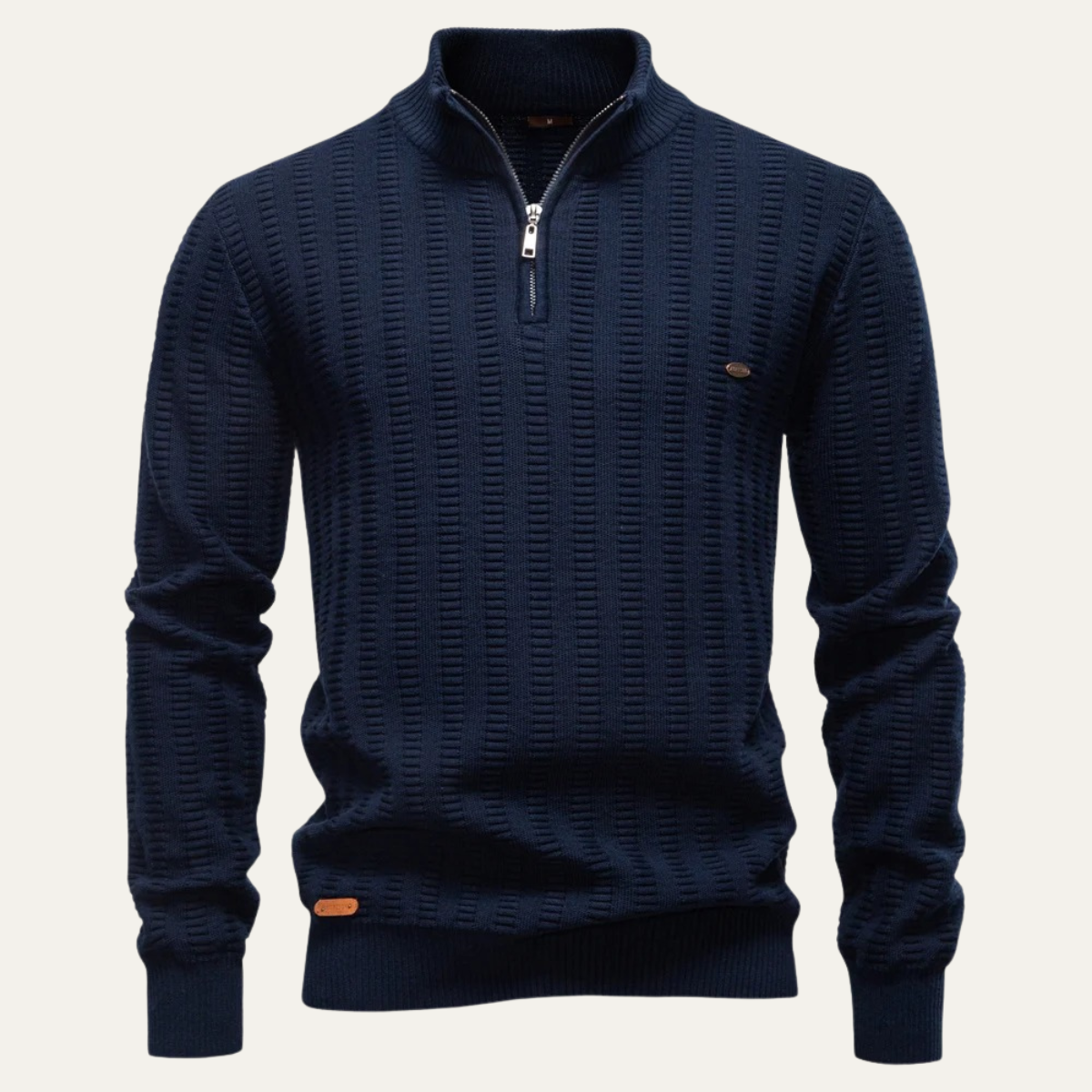 Men's Quarter Zip Winter Sweater Knit