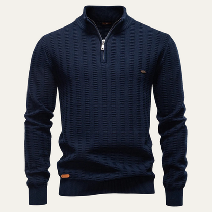 Men's Quarter Zip Winter Sweater Knit