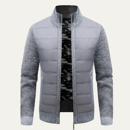 Men's Quilted Puffer Jacket Zip Up Knit - Vonnera