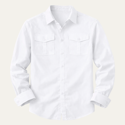Grosseto Men's Cotton Linen Cargo Shirt - Vonnera