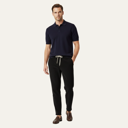 Men's Slim Fit Casual Pants Lightweight Ribbed Beige