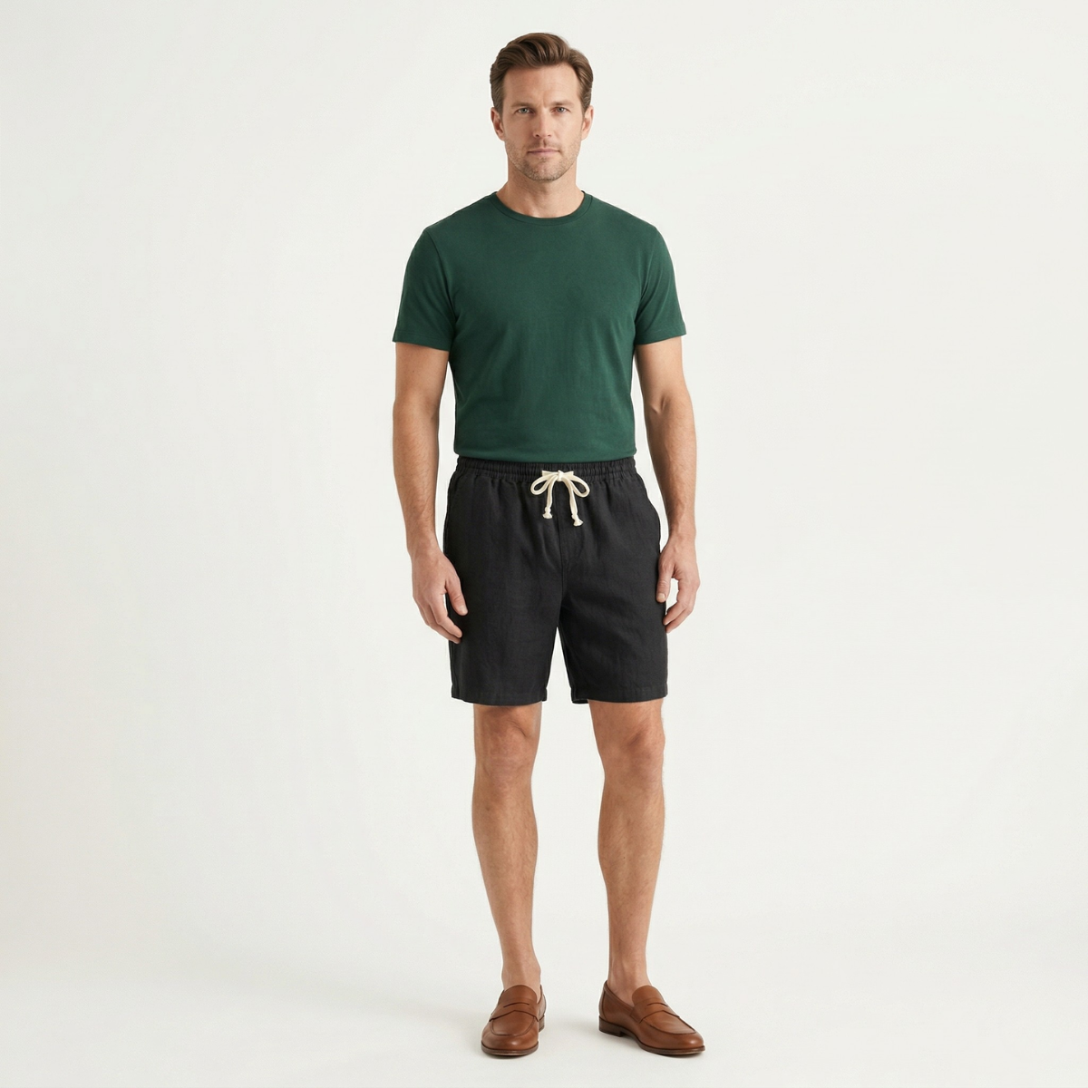 Men's Slim Fit Drawstring Beach Shorts