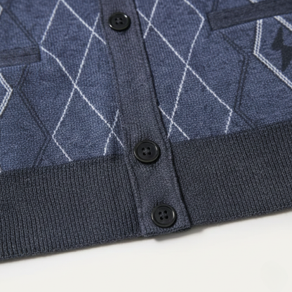 Men's V Neck Knit Cardigan With Pockets