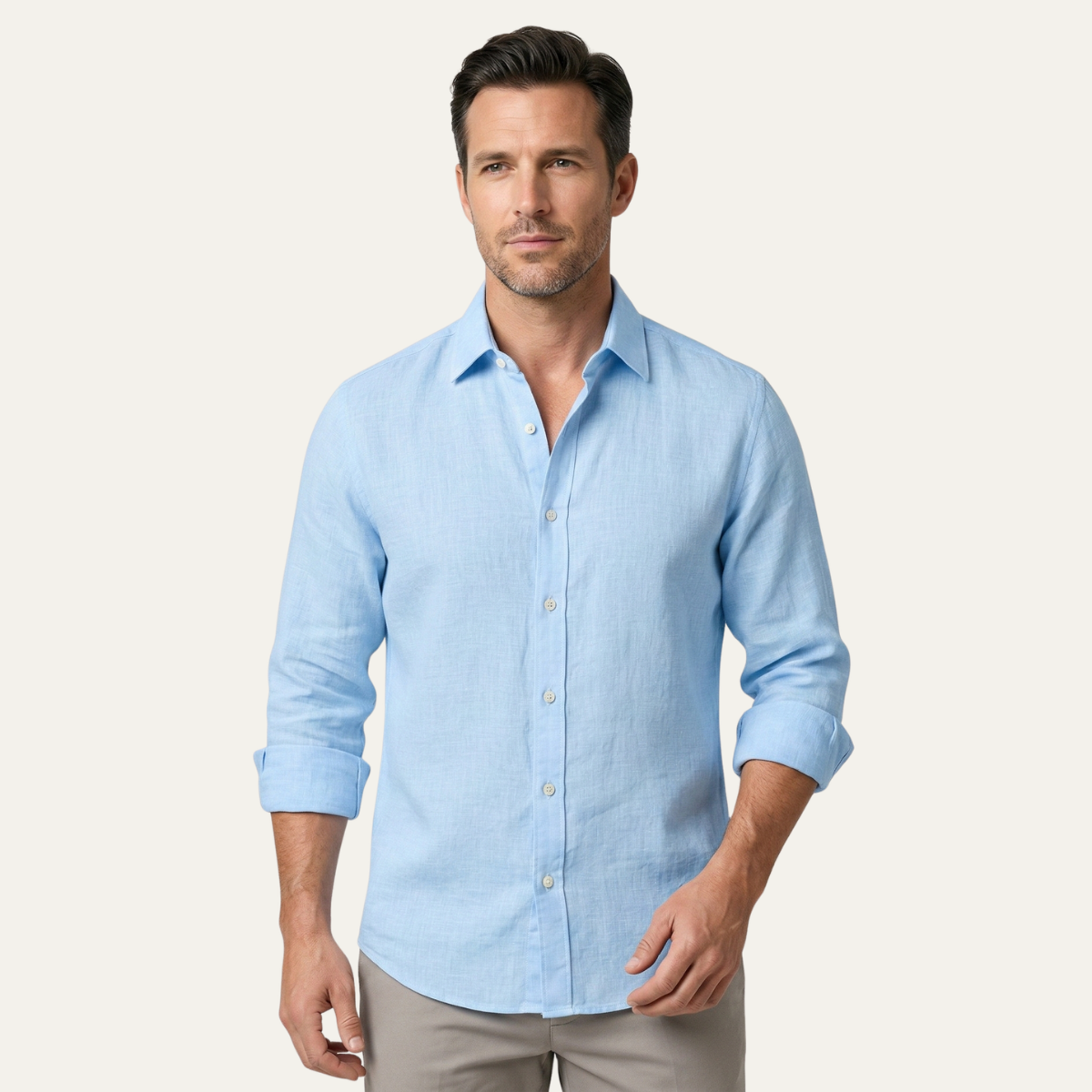 Men's Linen Button Up Shirt Casual