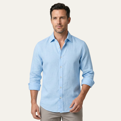 Men's Linen Button Up Shirt Casual