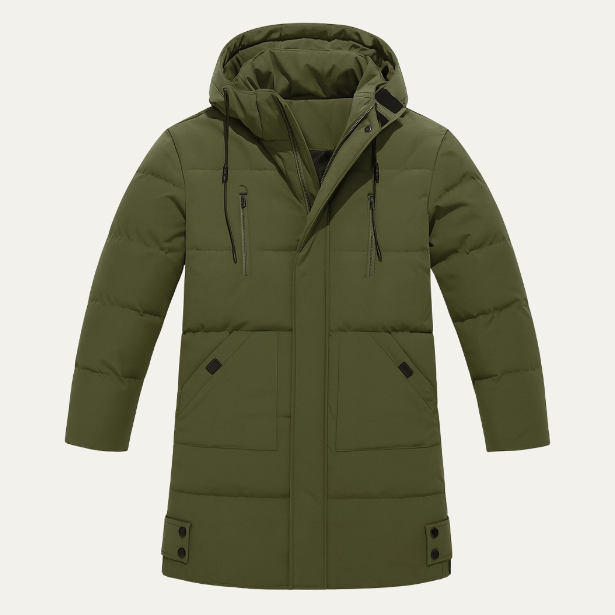 Men's Winter Puffer Hooded Coat Waterproof With Pockets - Vonnera