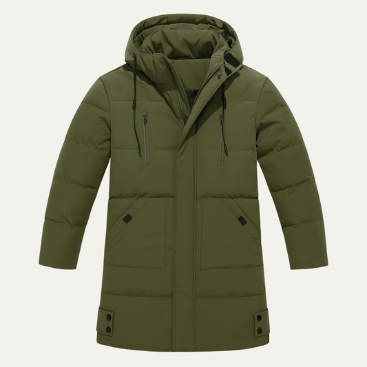 Men's Winter Puffer Hooded Coat Waterproof With Pockets - Vonnera