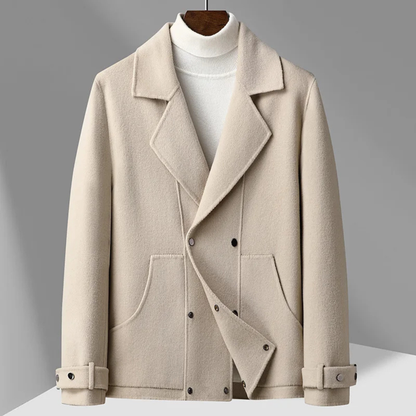 Men's Wool Peacoat Double Breasted Navy Blue