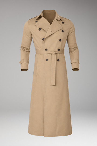 Men's Trench Coat Wide Lapels Belted - Vonnera