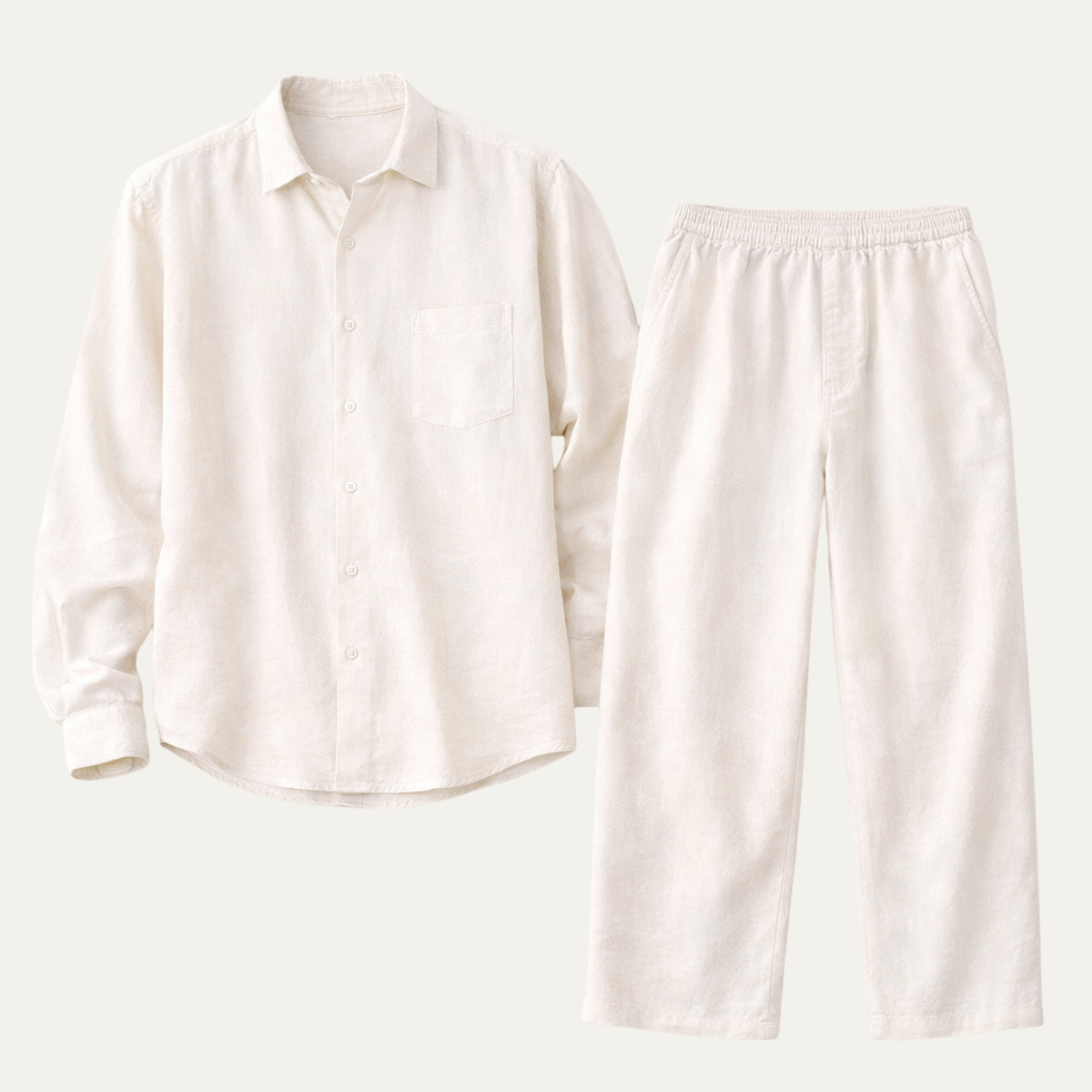 Men's Linen Shirt And Pants Set Oversized - Vonnera