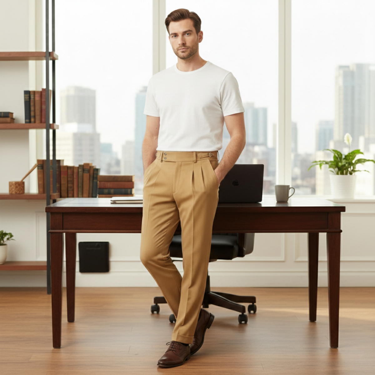 Men's Slim Fit Business Suit Pants