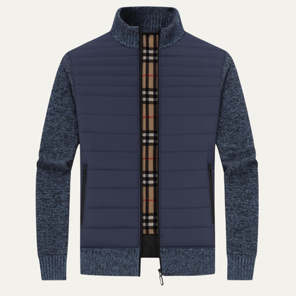 Men's Padded Stand Collar Winter Zip Jacket - Vonnera