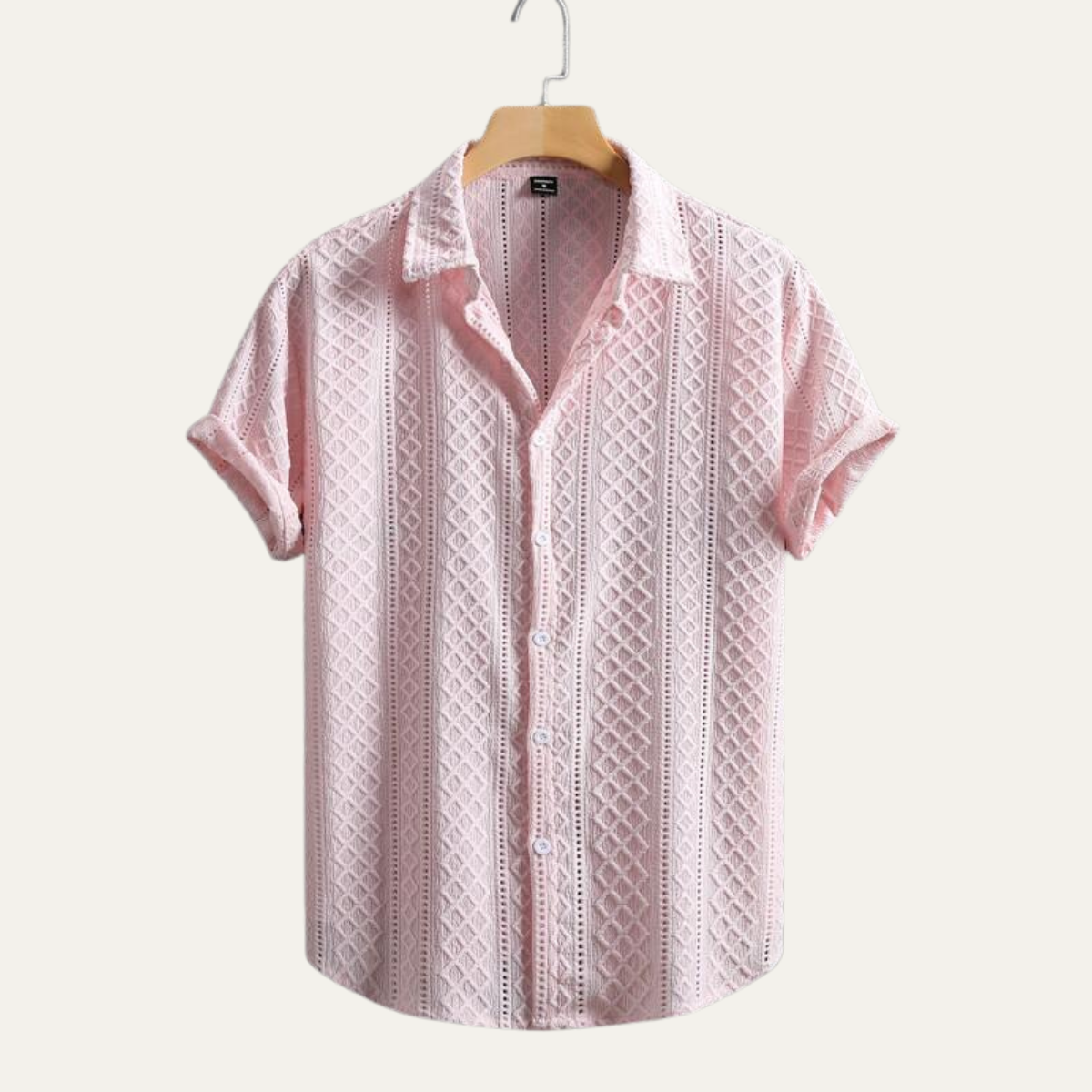 Men's Soft Textured Button Up Shirt - Vonnera