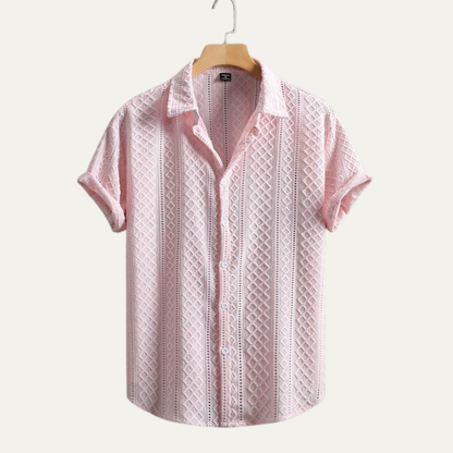 Men's Soft Textured Button Up Shirt - Vonnera