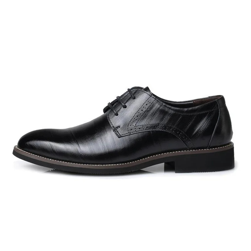 Men's Vegan Leather Oxford Shoes Lace-Up Black - Vonnera