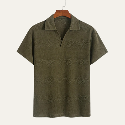 Men's Breathable Knitted Polo Shirt V Neck - Vonnera