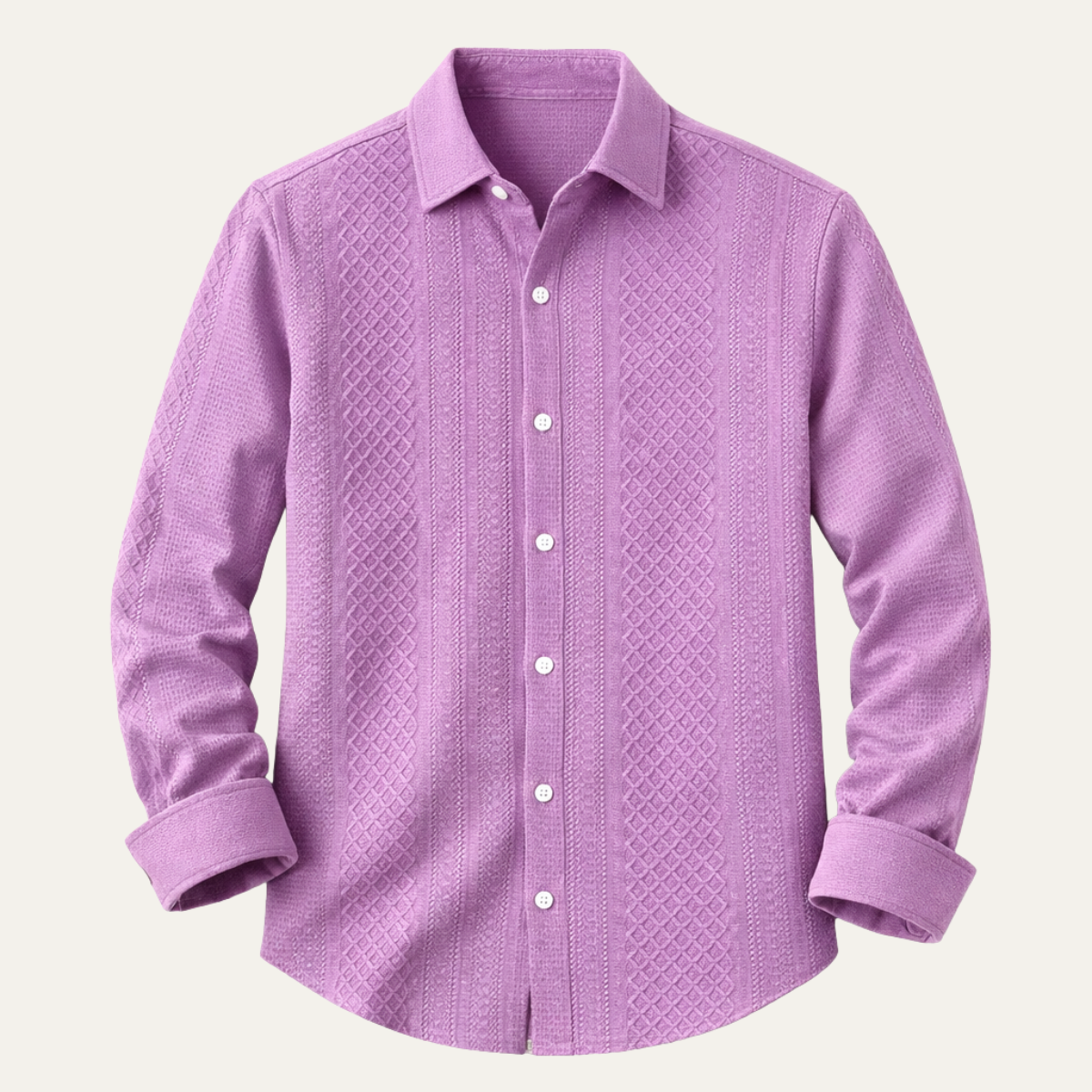 Men's Relaxed Fit Textured Casual Shirt - Vonnera