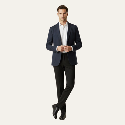 Men's Slim Fit Business Suit Pants Wool Black