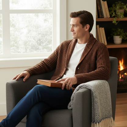 Montpellier Men's Knit Cardigan Shawl Collar Thick
