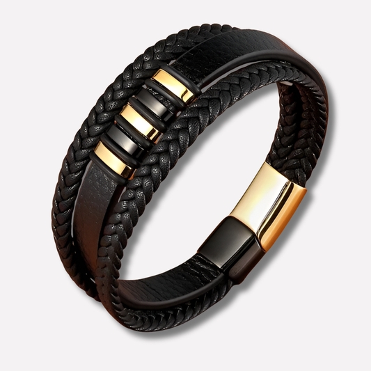 Men's Leather Bracelet Timeless Modern Brown - Vonnera