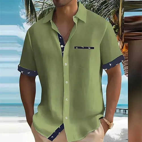 Men's Short Sleeve Summer Shirt Breathable Cotton - Vonnera