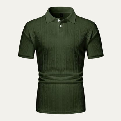 Men's Textured Polo Shirt Button Up - Vonnera