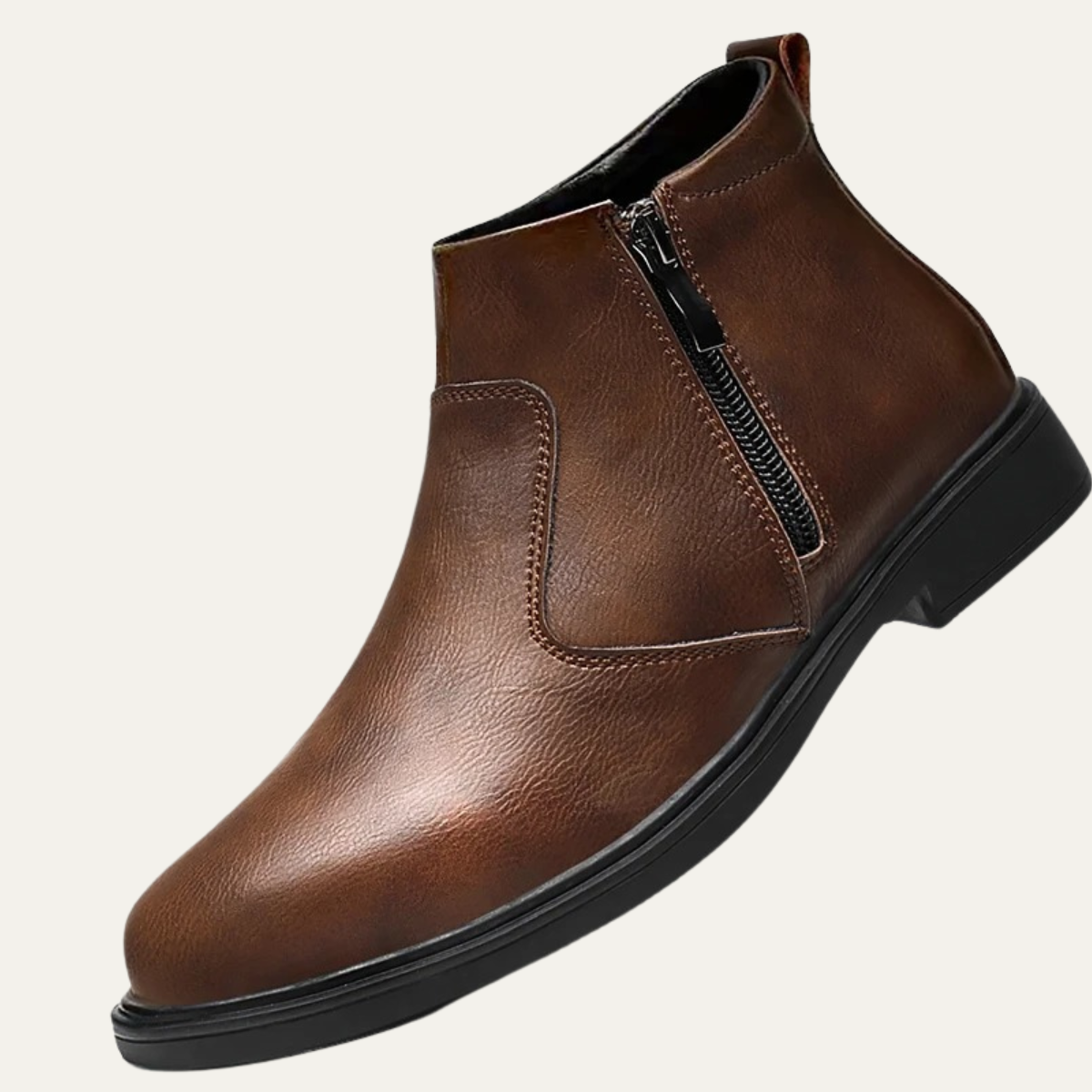 Men's Leather Chelsea Boots Side Zip Black