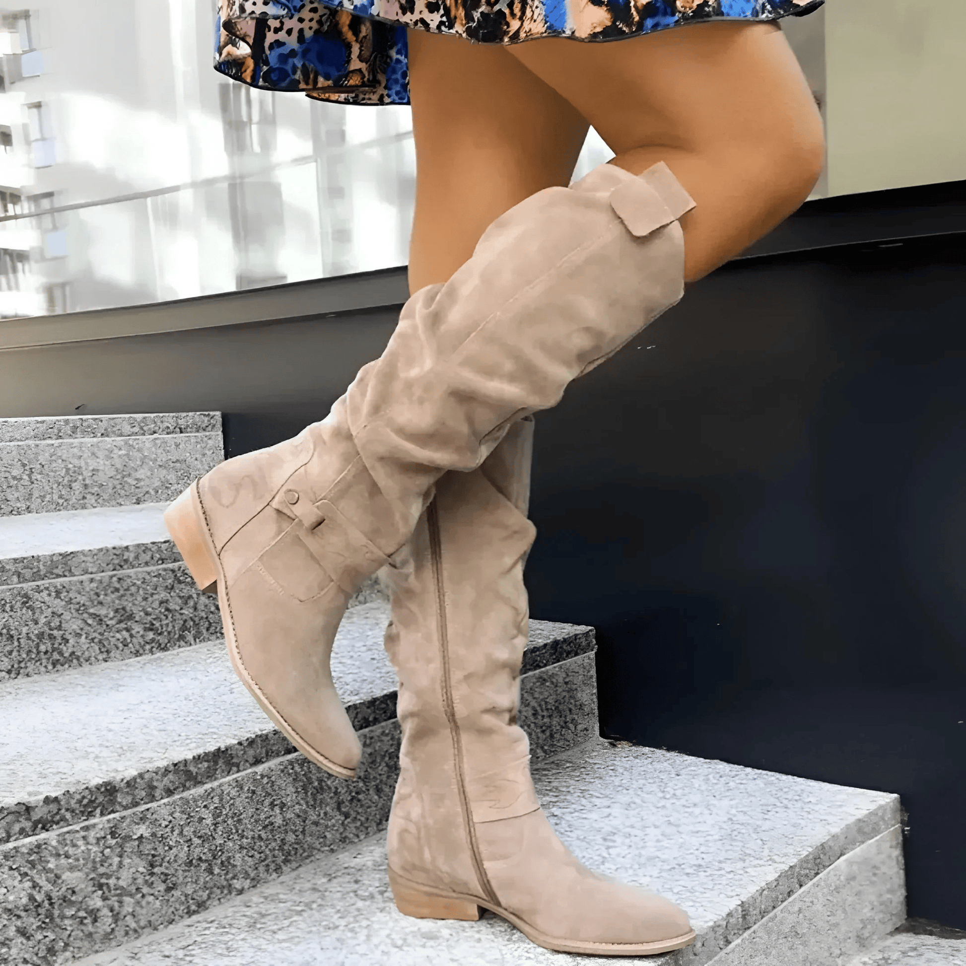 Women Suede Knee High Boots - Vonnera