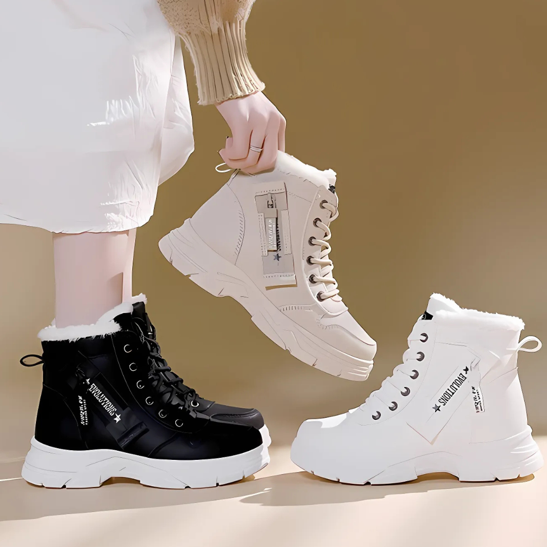 Women's High Ankle Lace Up Boots Lug Sole