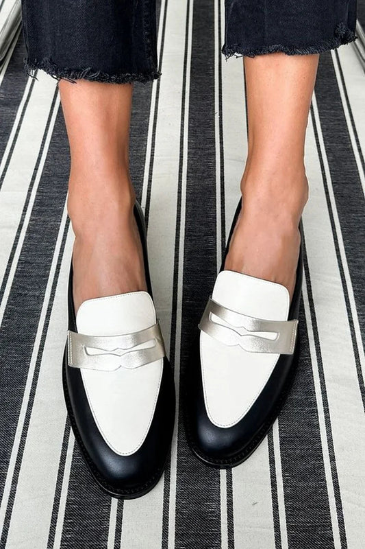 Women's Two Tone Loafers Strap Style - Vonnera