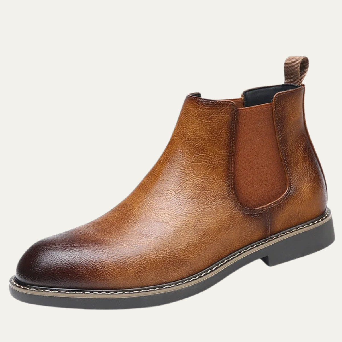 Vernaccia Men's Ankle Leather Shoes Pointed Toe Retro Style - Vonnera