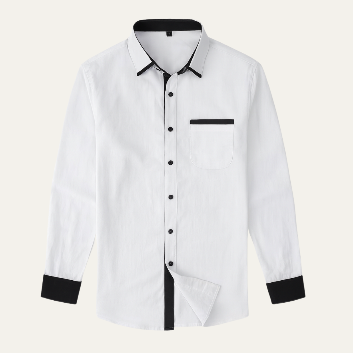 Men's Casual Button Up Shirt Contrast Trim - Vonnera