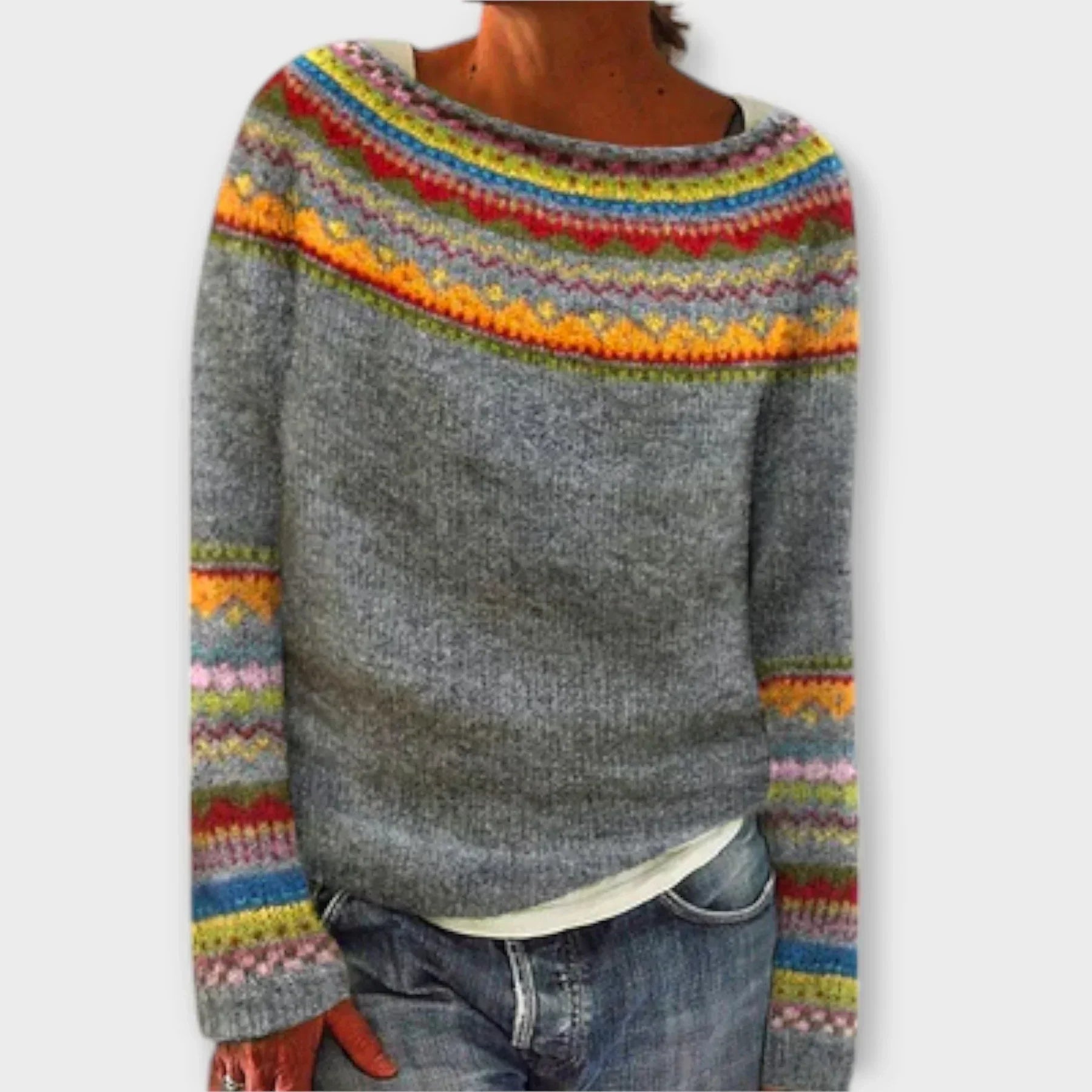 Women's Vintage Fair Isle Crewneck Sweater - Vonnera