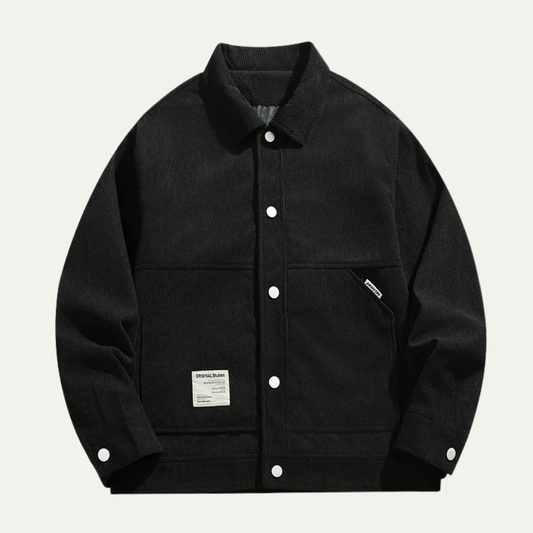 Men's Corduroy Jacket Loose Fit Button Up Coat - Vonnera